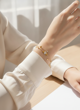 NXGOLD Double Layer Daisy Charm Bracelet for Women