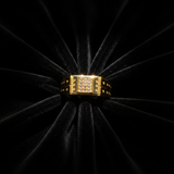 Premium Square Cluster Crystal Band Ring for Men