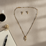 NXGOLD Crystal Veil Pendant & Earrings Set