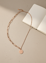 Elegant Rose Gold Asymmetrical Chain Pendant Necklace