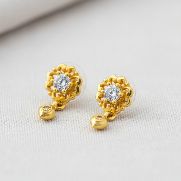 NXGOLD Blossom Spark Crystal Drop Earrings