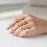 Designer Adjustable Flower Ring with CZ Stone