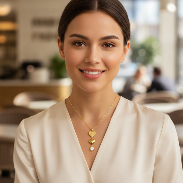 Celestial Love Heart Cascade Necklace