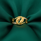 Elegant Leaf Embrace Crystal Ring for Women