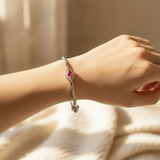 925 Silver Ruby & Cubic Zirconia Bangles for Women