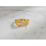 Delicate Leaf Branch CZ Open Ring for Women