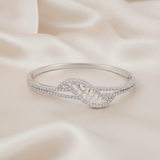Royal Swirl CZ Stainless Silver Designer Bracelet For Women & Girls