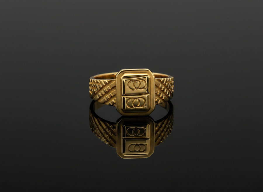 NXGOLD Regal Emblem Signet Ring