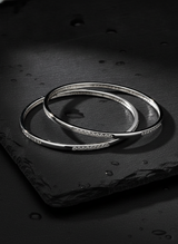 925 Silver Minimalist CZ Bangles for Women