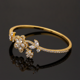 Luxury Floral CZ Open Kada Bracelet for Women