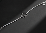 Heart Shape Cubic Zirconia 925 Sterling Silver Bracelet