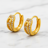 Luxury Gold Diamond Hoop Earrings For Women & Girls
