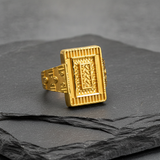 Majestic Woven Emblem Gold Ring For Men
