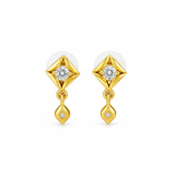 NXGOLD Geometric Crystal Drop Gold-Toned Stud Earrings for Women