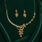 NXGOLD Premium Leaf Vine Crystal Necklace Set for Women