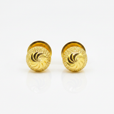 NXGOLD Textured Gold-Toned Designer Stud Earrings for Women