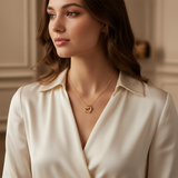 Forever Love Crystal Open Heart Pendant Necklace