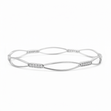 925 Silver Leaf Motif Bangles with Cubic Zirconia