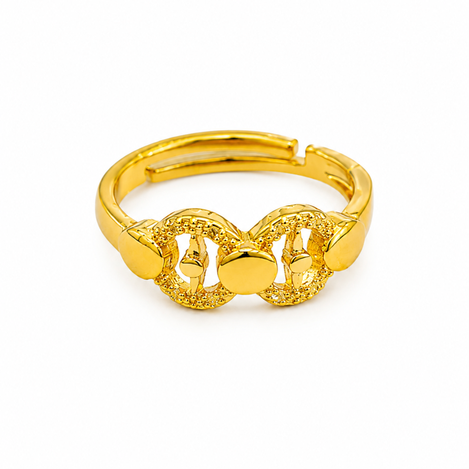 NXGOLD Elegant Twin Circle Heritage Adjustable Ring for Women
