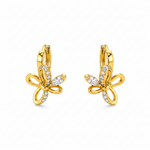 NXGOLD Butterfly Charm Crystal Gold-Toned Hoop Earrings for Women