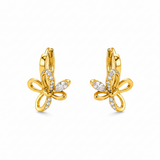 NXGOLD Butterfly Charm Crystal Gold-Toned Hoop Earrings for Women
