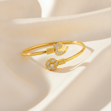 Luxury Bloom CZ Open Cuff Bracelet for Women & Girls