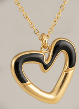 Elegant Dual-Tone Heart Necklace for Women