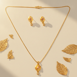Radiant Ruby Halo Pendant Necklace Set