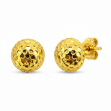 NXGOLD Textured Dome Gold-Toned Stud Earrings for Women
