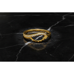 NXGOLD Elegant Infinity Curve Diamond Accent Gold Ring for Women