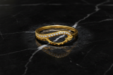 NXGOLD Elegant Infinity Curve Diamond Accent Gold Ring for Women