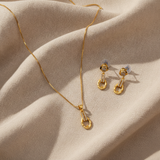 Premium Oval Link Pendant Necklace & Matching Earrings