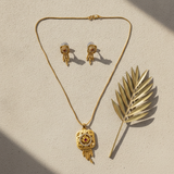 NXGOLD Signature Ruby Elegance Necklace & Earrings Set