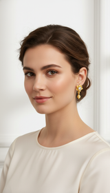 NXGOLD Twinkle Bloom Crystal Drop Earrings