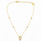 Elegant Gold Bead Chain Necklace with Pearl Pendant