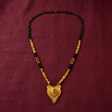 Premium Traditional Black Bead Mangalsutra with Ethnic Floral Pendant