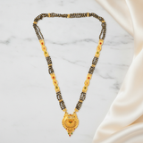 Ethnic Mangalsutra with Intricate Floral Temple Pendant