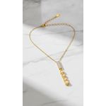 Elegant Crystal Bar & Pearl Drop Pendant Necklace