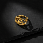 NXGOLD Elegant Leaf Design Adjustable Ring for Women