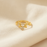 NXGOLD Deer Antler CZ Adjustable Ring for Women