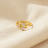 NXGOLD Deer Antler CZ Adjustable Ring for Women