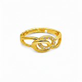 Infinity Loop Cubic Zirconia Open Ring for Women & Girls