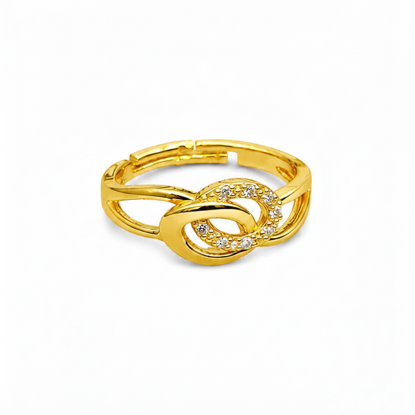 Infinity Loop Cubic Zirconia Open Ring for Women & Girls