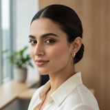 NXGOLD Crystal Nail-Inspired Gold-Toned Hoop Earrings for Women