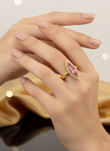 NXGOLD Pink Royale Marquise Statement Ring
