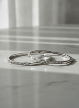 925 Silver Geometric CZ Bangles for Women