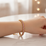 NXGOLD Designer Pink Cubic Zirconia Bracelet for Girls & Women