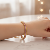 NXGOLD Designer Pink Cubic Zirconia Bracelet for Girls & Women