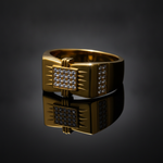 NXGOLD Regal Square Crystal Signet Ring for Men & Boys