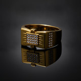 NXGOLD Regal Square Crystal Signet Ring for Men & Boys